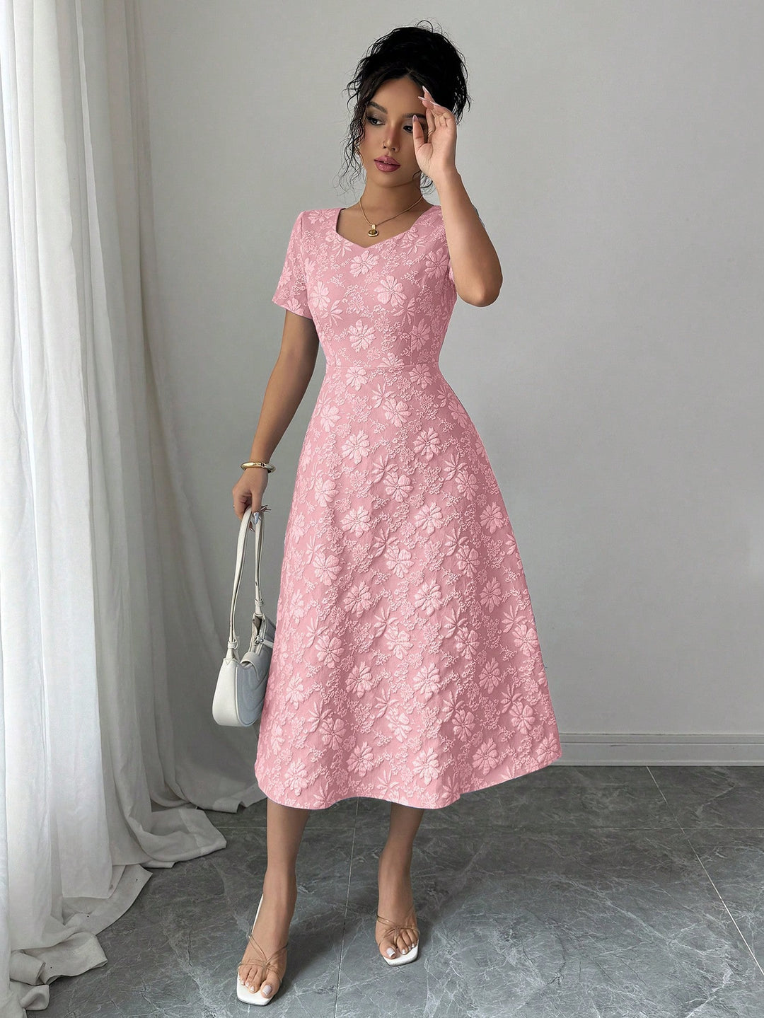Rochie midi SHEIN, roz