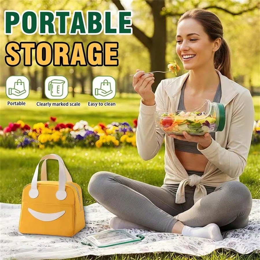 Recipient pentru salată portabil SHEIN, mix culori
