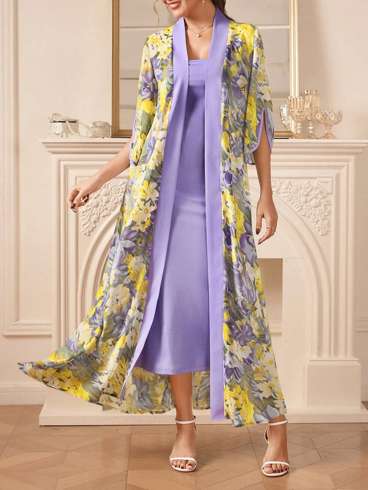 Set rochie și cardigan SHEIN, mix culori