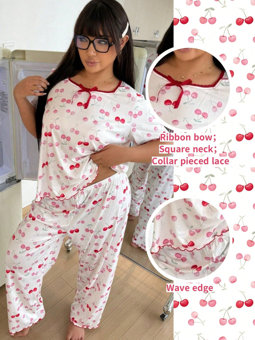 Set pijamale SHEIN, alb