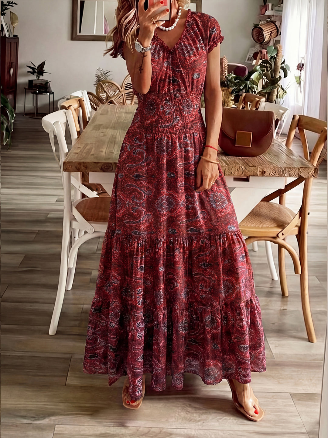 Rochie maxi SHEIN, vișiniu