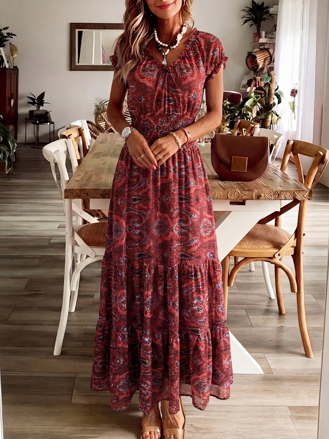 Rochie maxi SHEIN, vișiniu