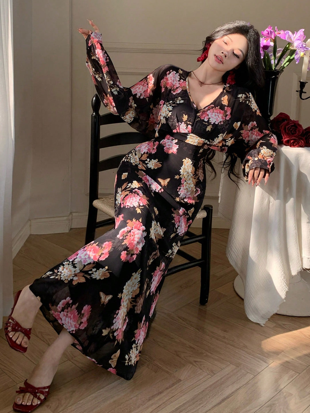 Rochie maxi SHEIN, negru