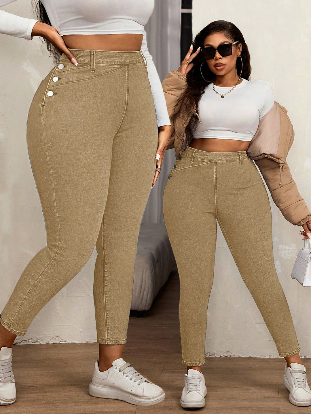 Jeans SHEIN, kaki