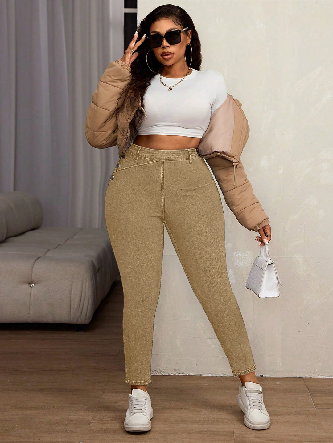 Jeans SHEIN, kaki