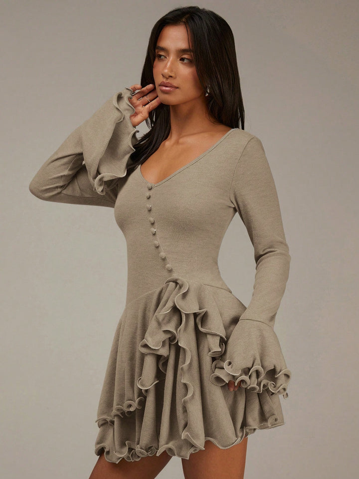 Rochie mini SHEIN, kaki