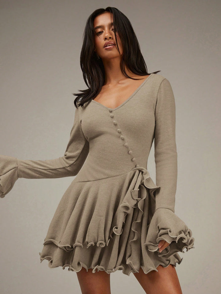 Rochie mini SHEIN, kaki