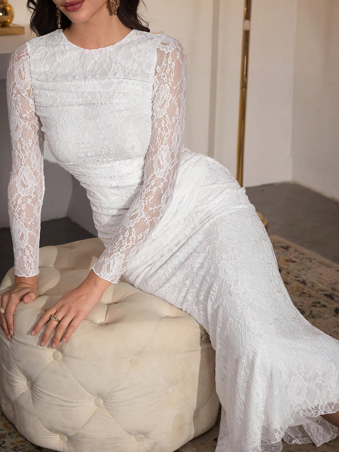 Rochie maxi SHEIN, alb