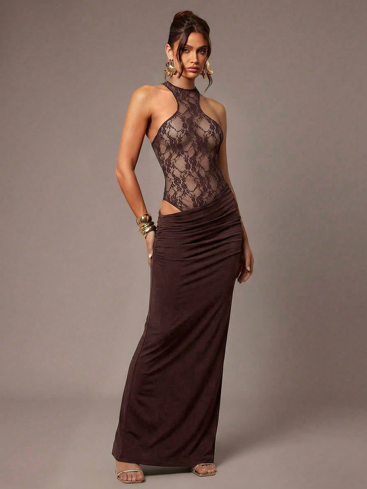 Rochie maxi SHEIN, maro