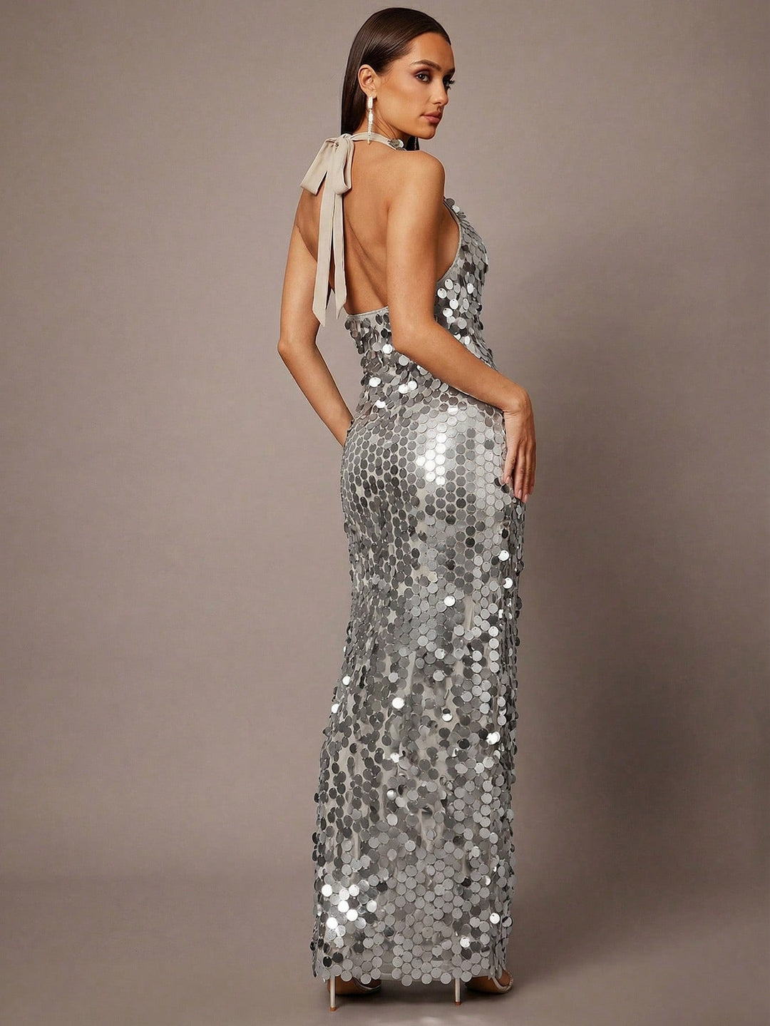 Rochie maxi SHEIN, argintiu