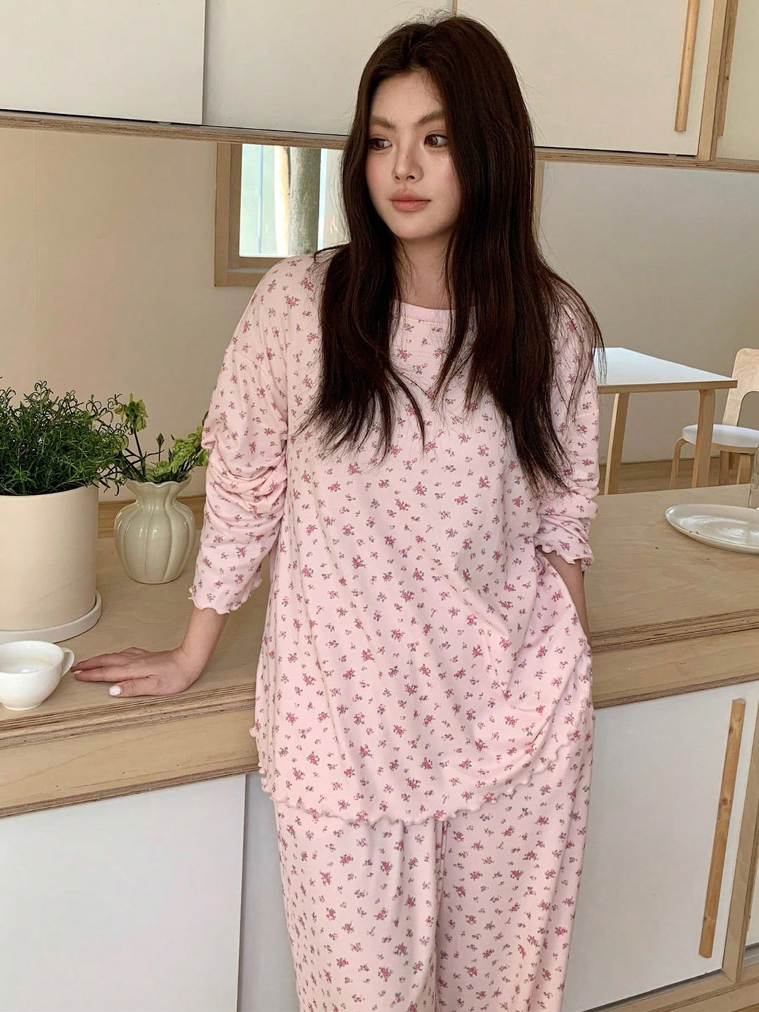 Set pijamale SHEIN, roz