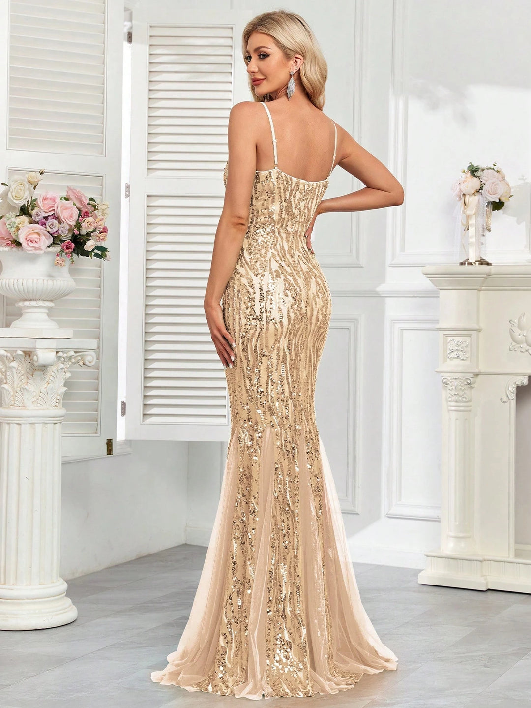 Rochie de ocazie SHEIN, crem