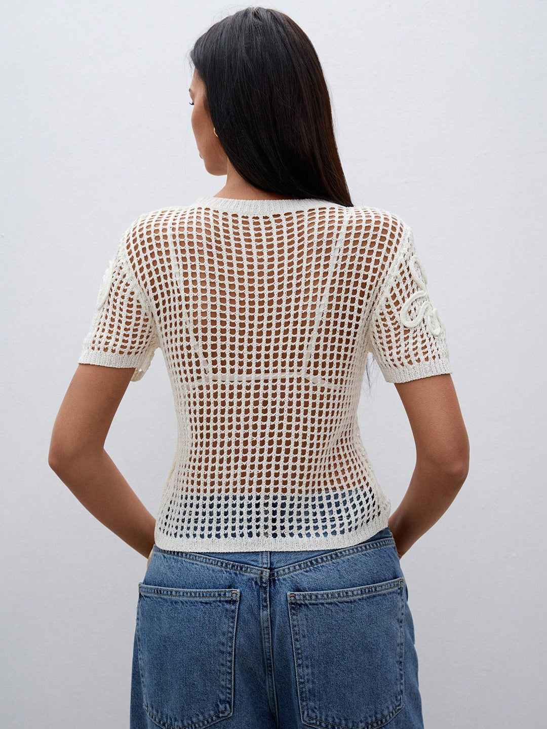 Bluza din tricot SHEIN, alb