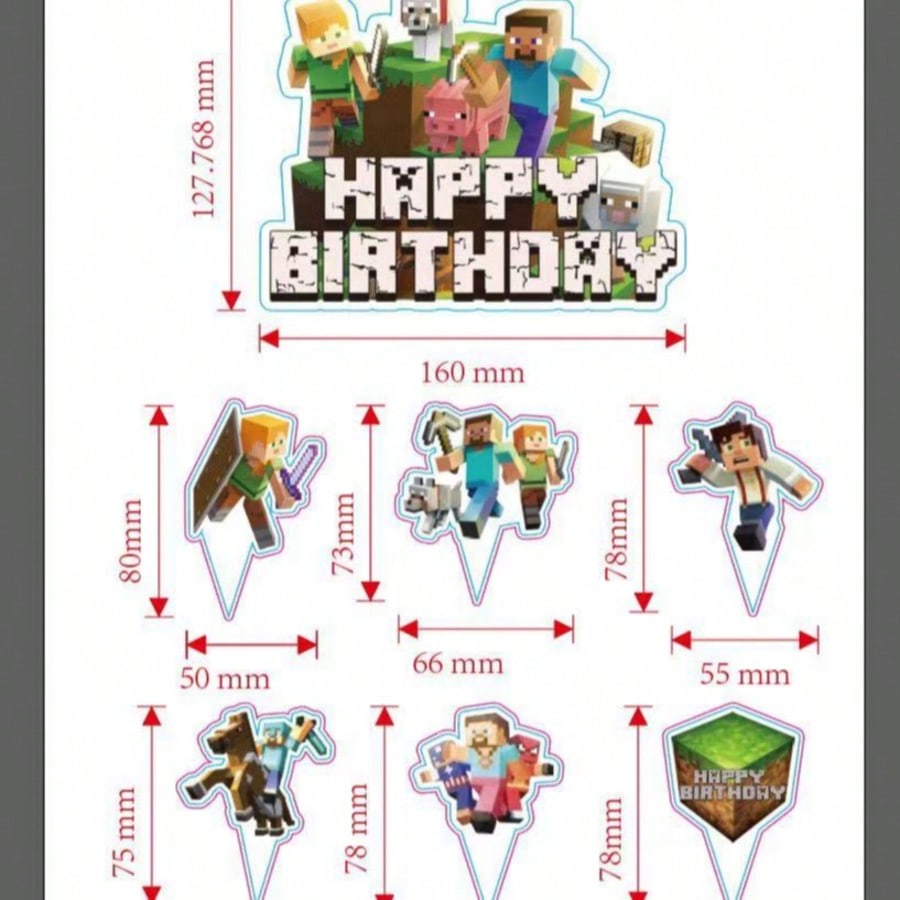Ornament pentru tort SHEIN, mix culori