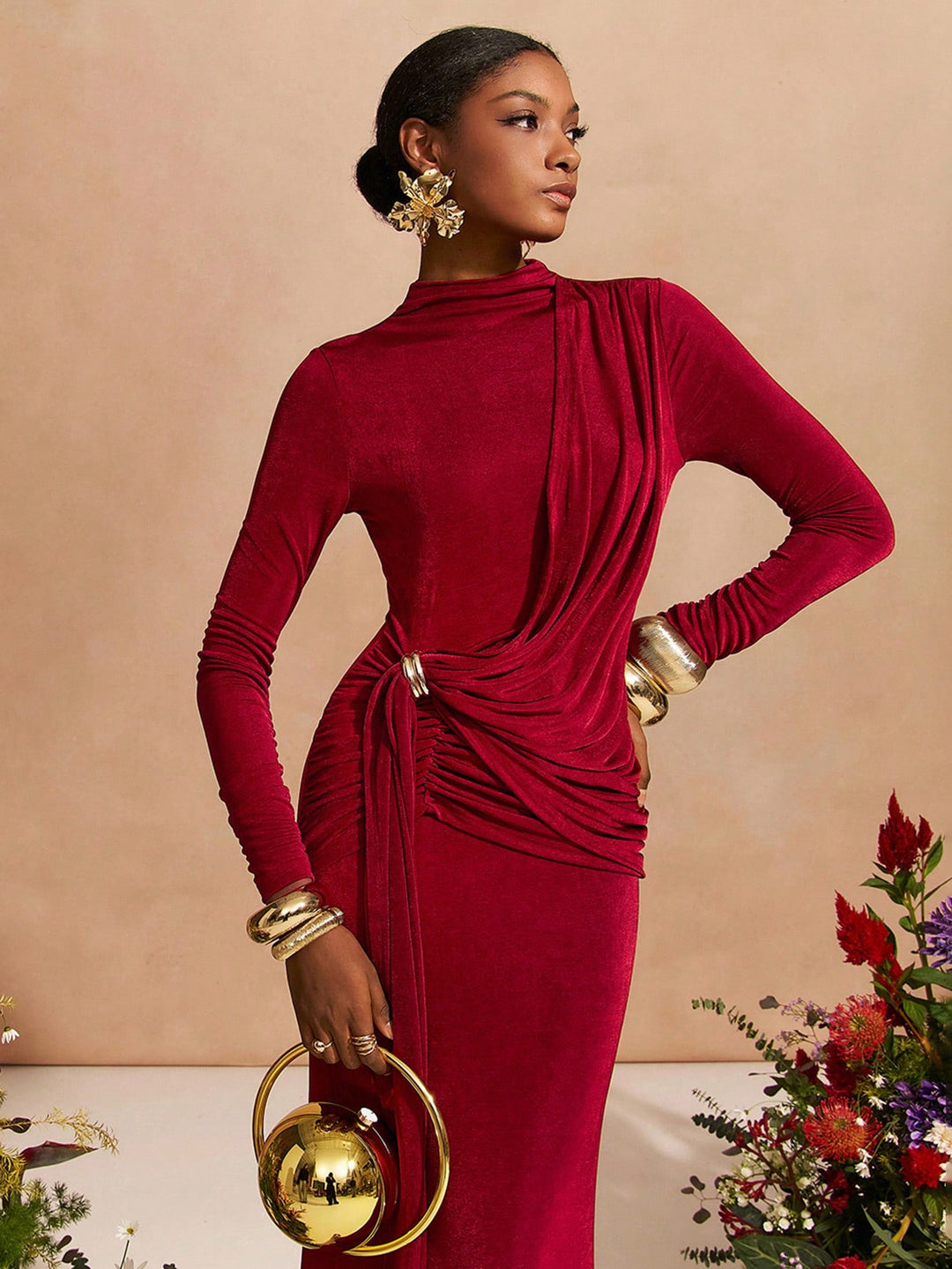 Rochie maxi SHEIN, vișiniu