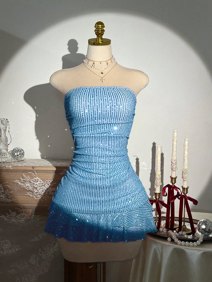 Rochie scurtă SHEIN, albastru