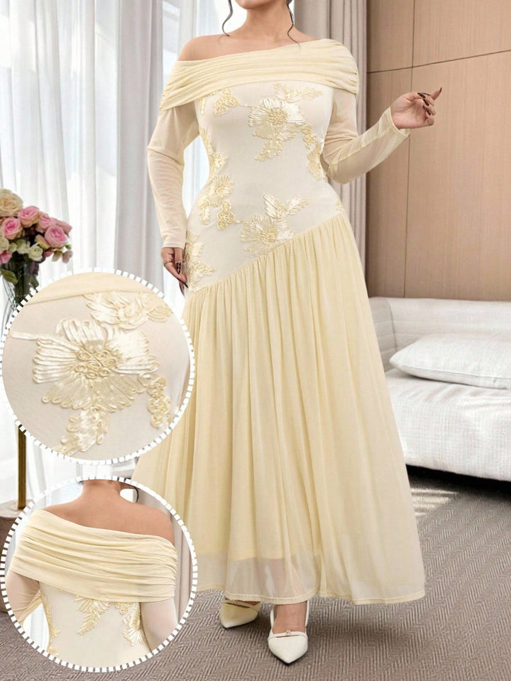 Rochie maxi SHEIN, crem