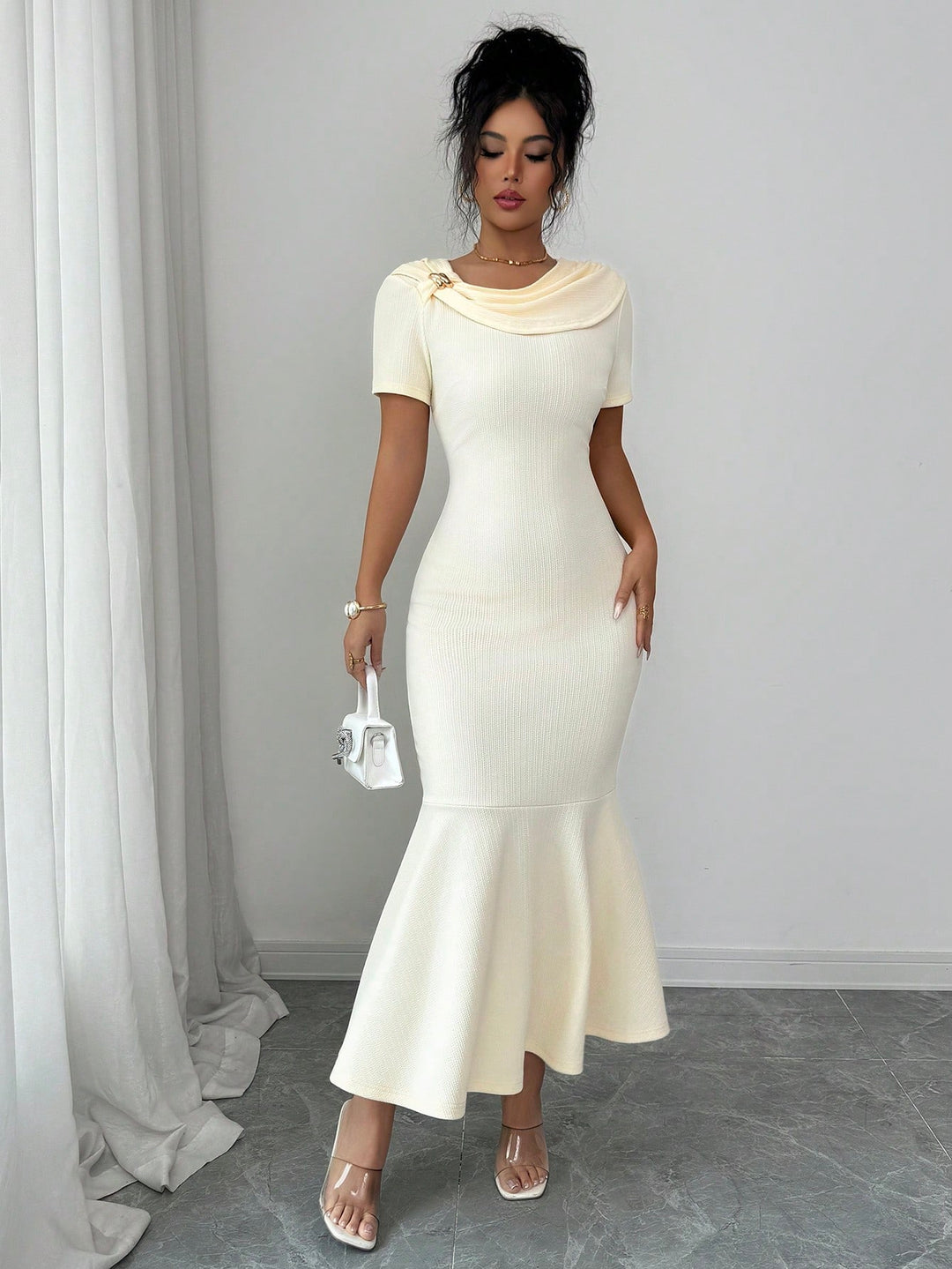 Rochie midi SHEIN, bej