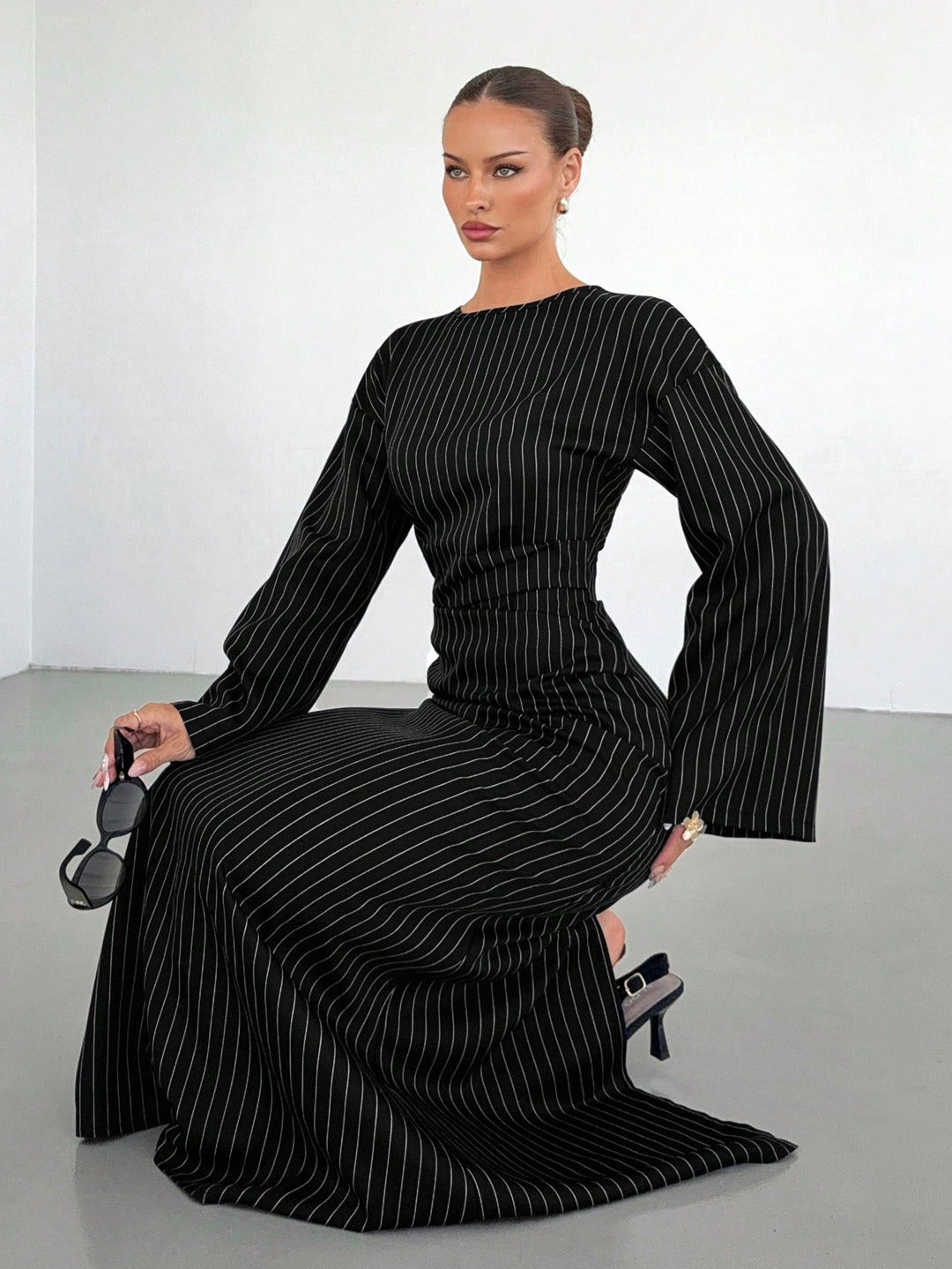 SHEIN maxi ruha, fekete