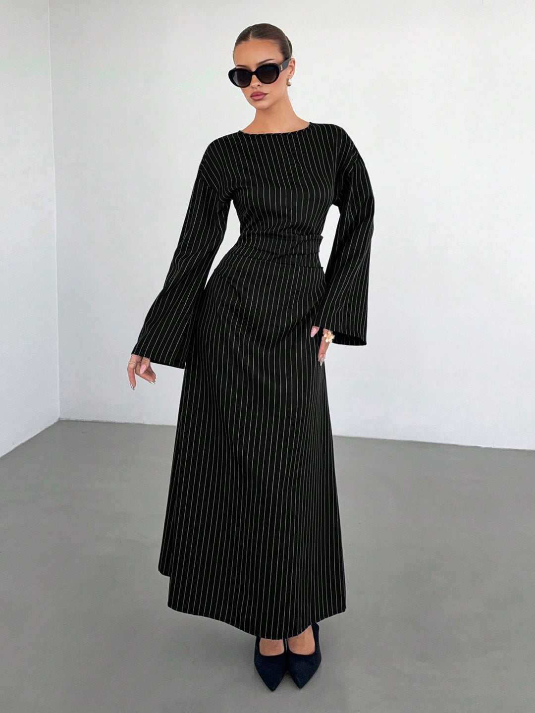 SHEIN maxi ruha, fekete