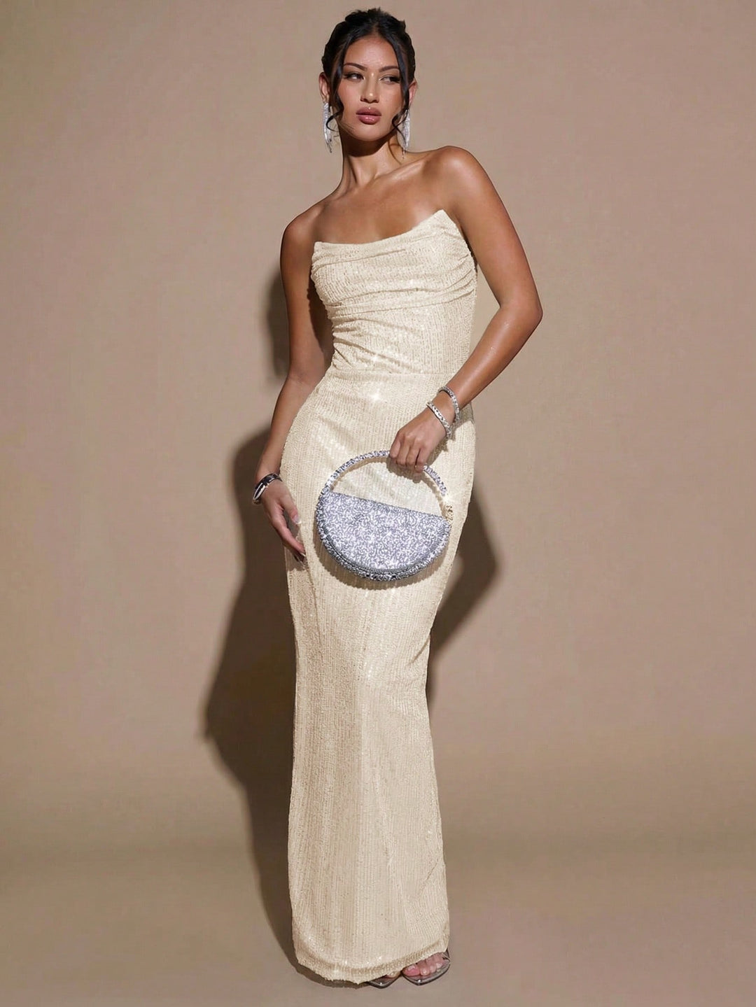 Rochie maxi SHEIN, bej