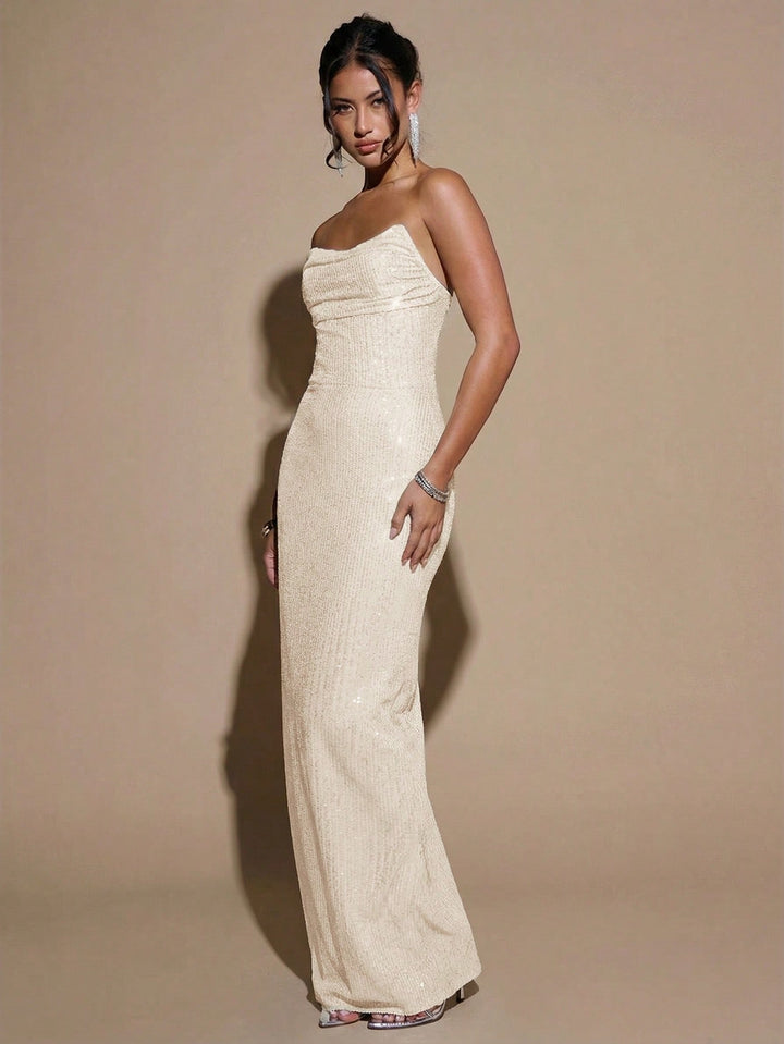 Rochie maxi SHEIN, bej