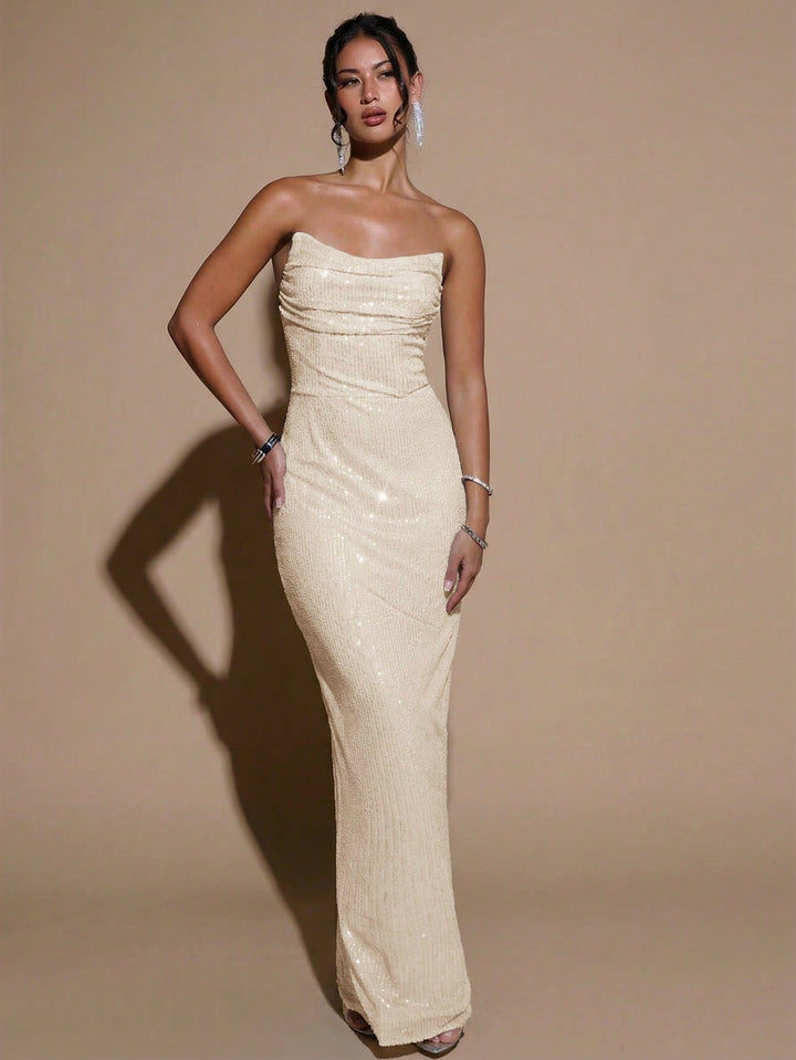 Rochie maxi SHEIN, bej