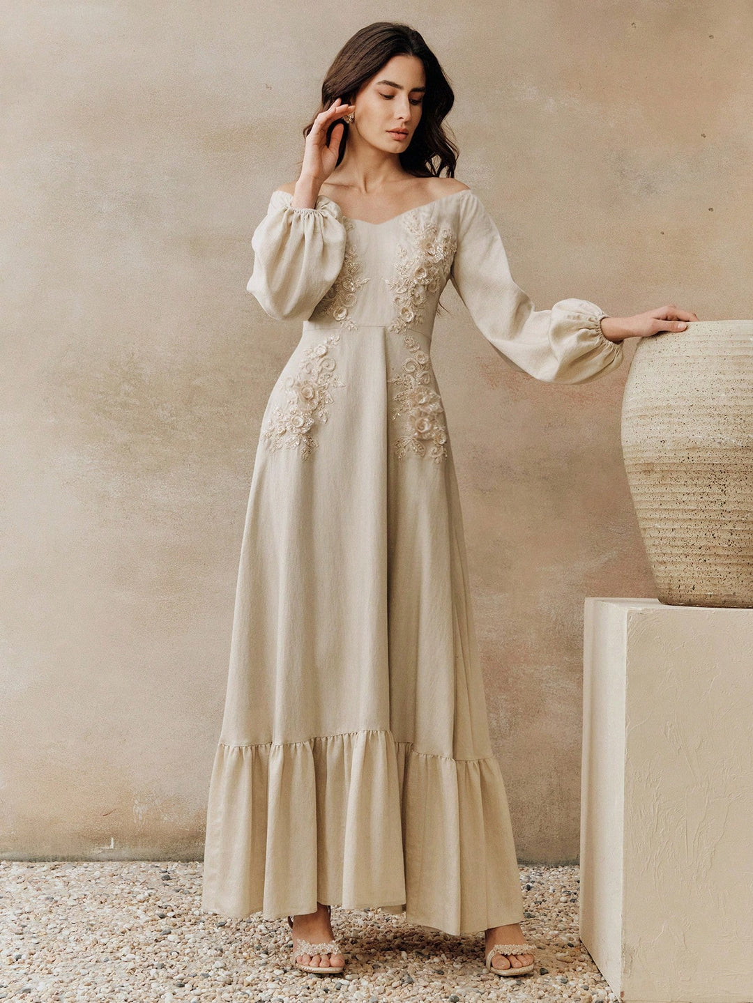 Rochie maxi SHEIN, portocaliu