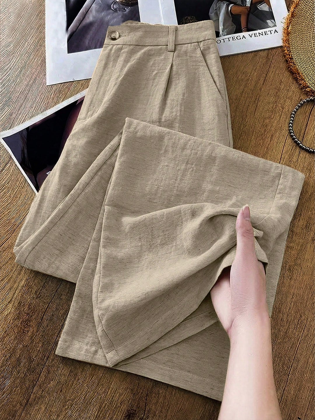 Pantalon de costum SHEIN, bej
