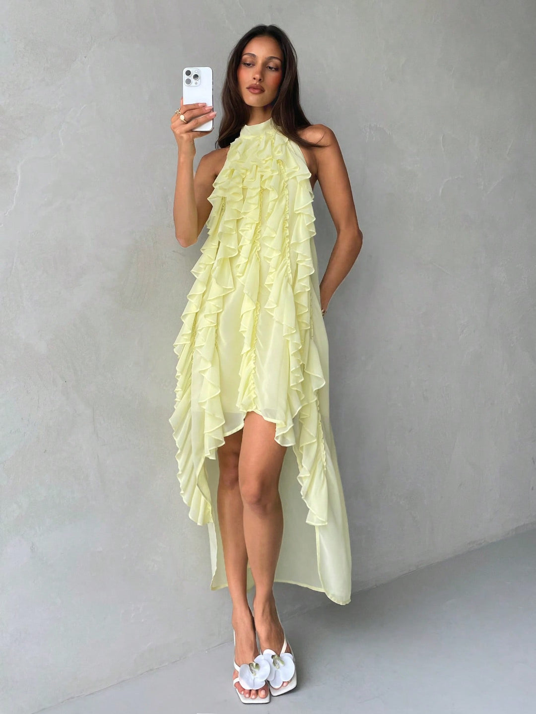 Rochie midi SHEIN, galben