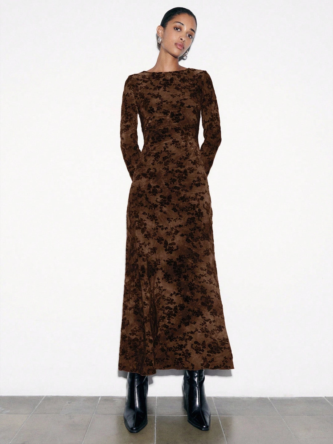 Rochie maxi SHEIN, maro