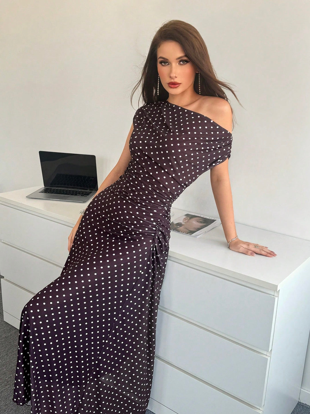 Rochie maxi SHEIN, maro