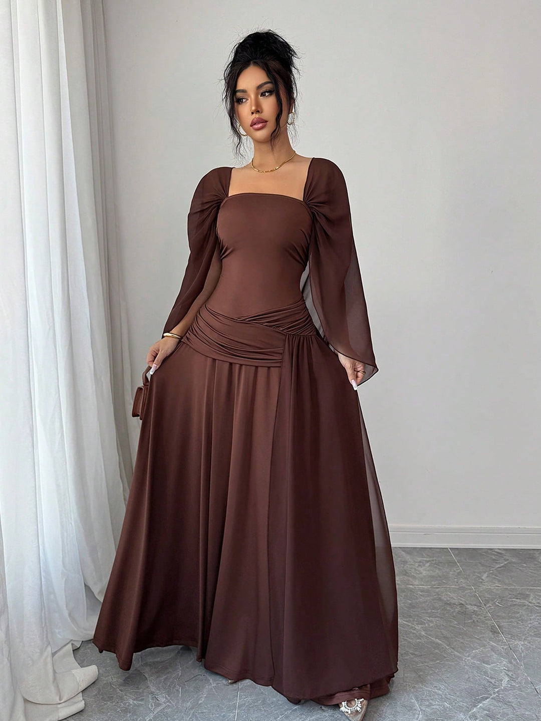 Rochie maxi SHEIN, maro