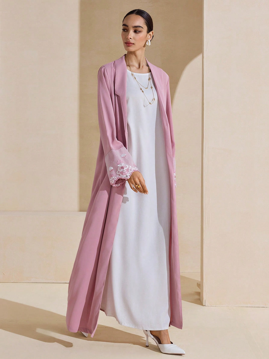 Cardigan lung  SHEIN, roz