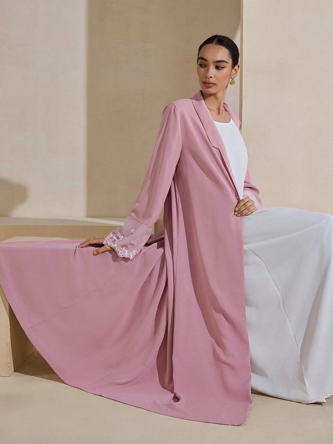 Cardigan lung  SHEIN, roz