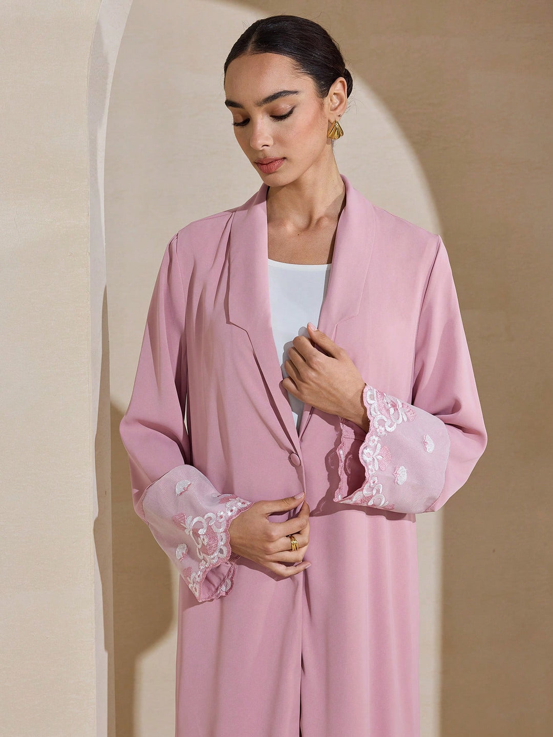 Cardigan lung  SHEIN, roz
