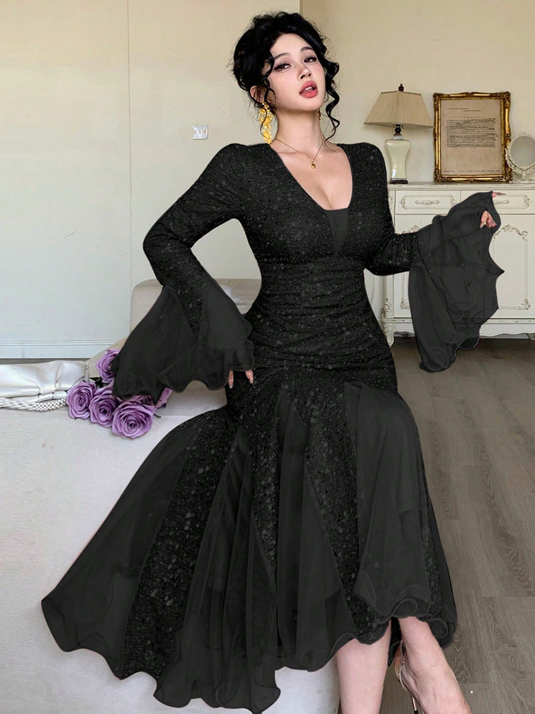 Rochie maxi SHEIN, negru