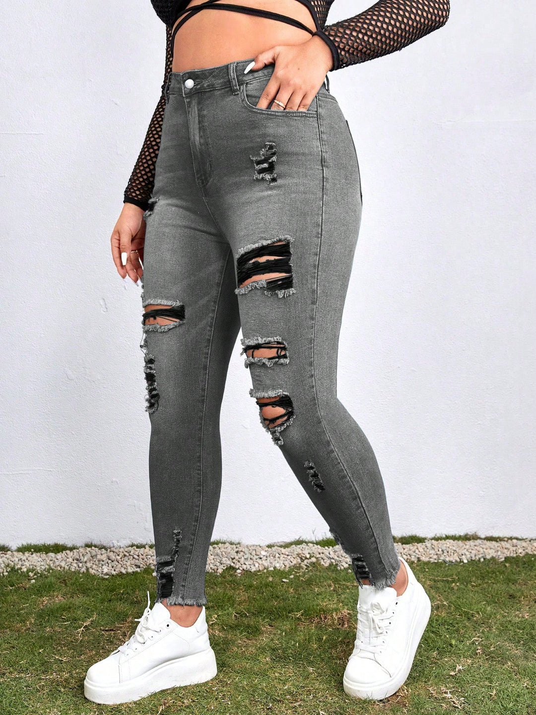 Jeans SHEIN, gri
