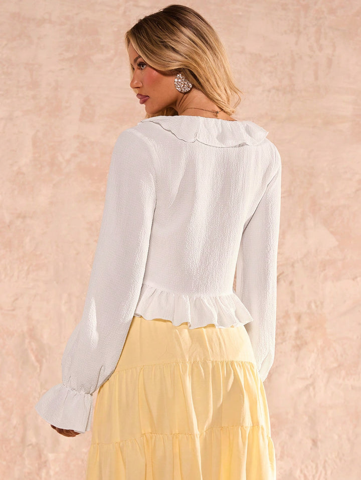 Bluza tip cămașă SHEIN, alb