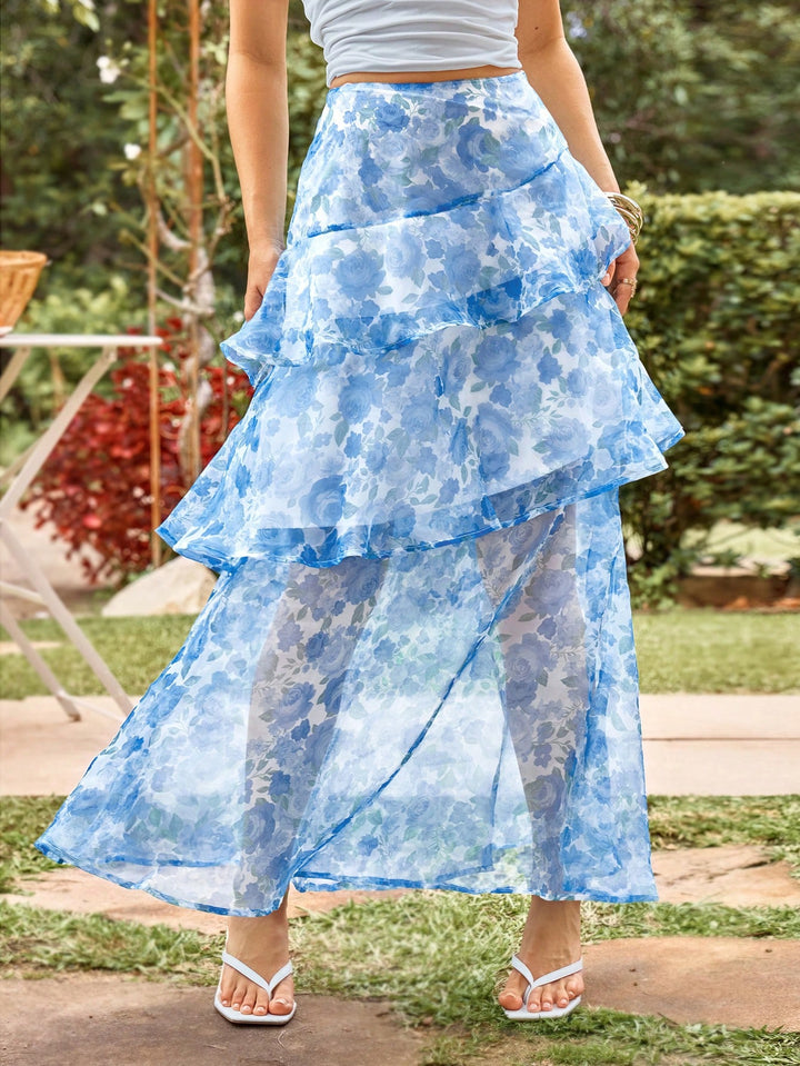 SHEIN maxiszoknya, kék