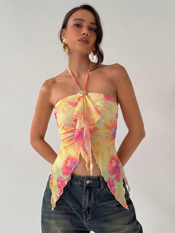 Top SHEIN, galben