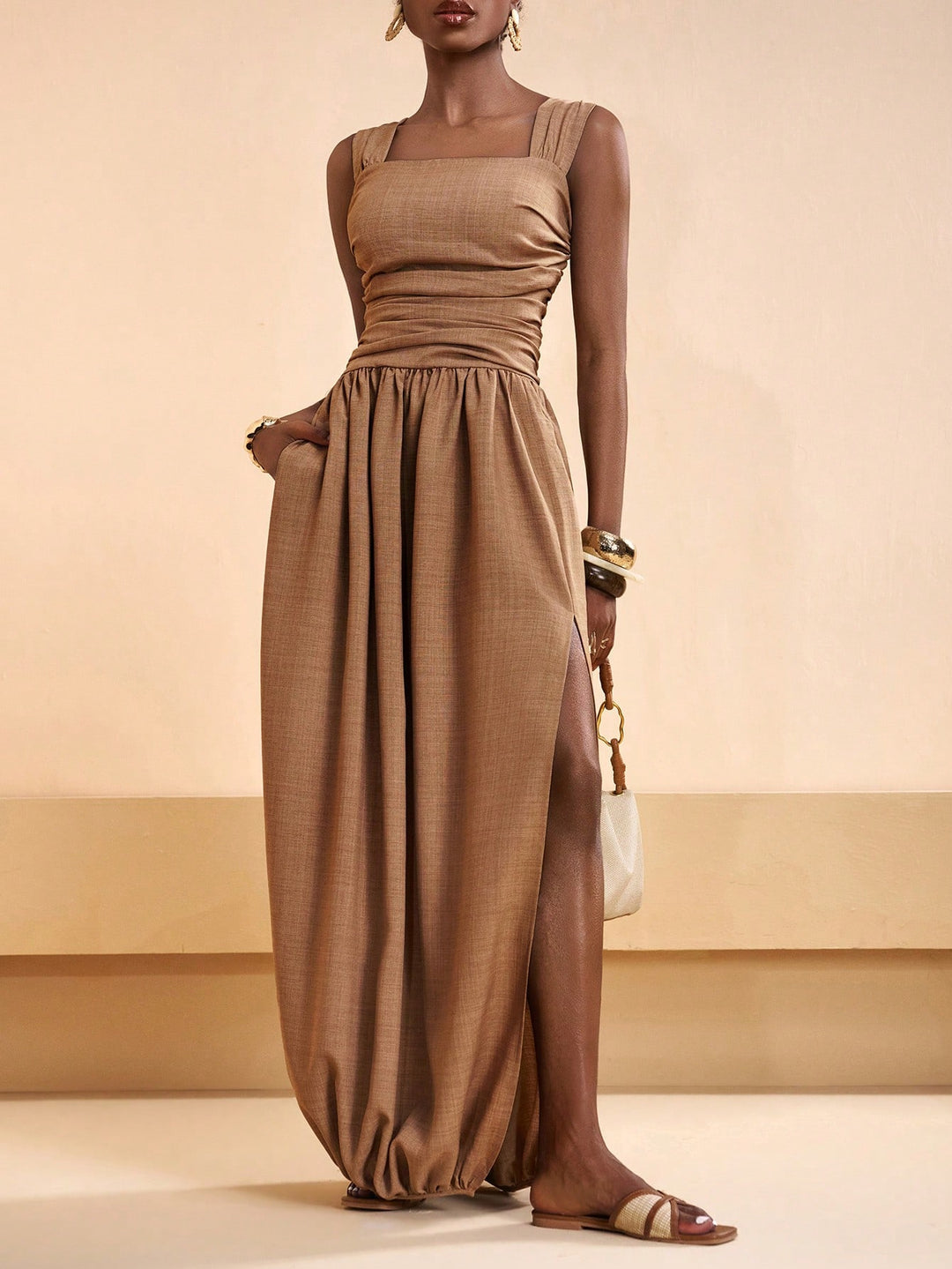 Rochie maxi SHEIN, maro