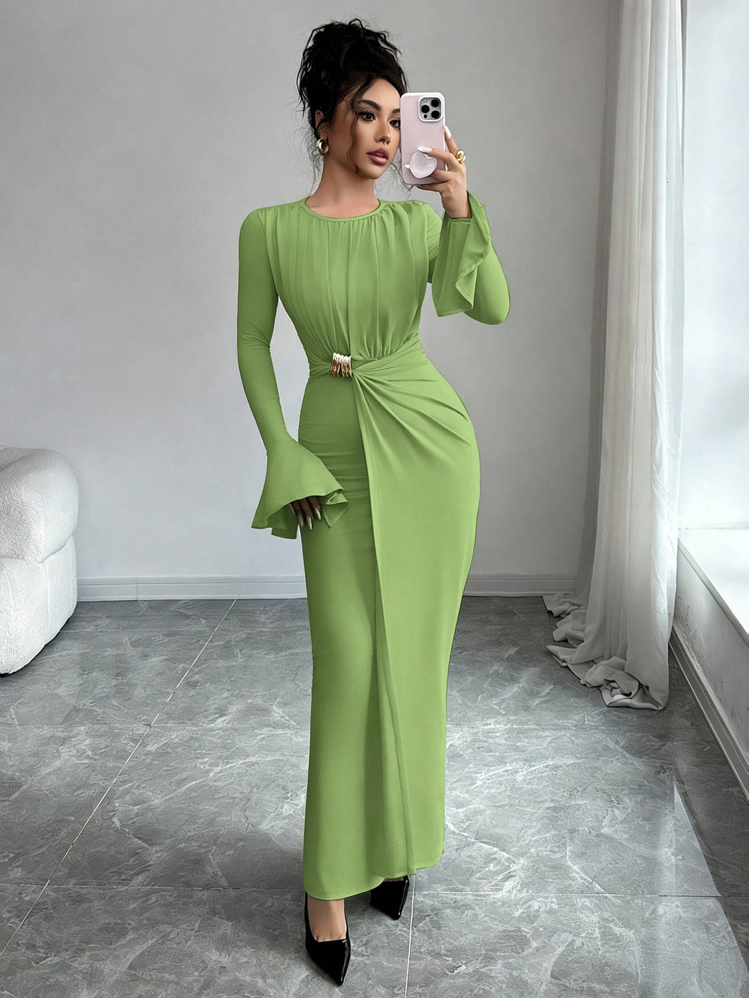 Rochie maxi SHEIN, verde
