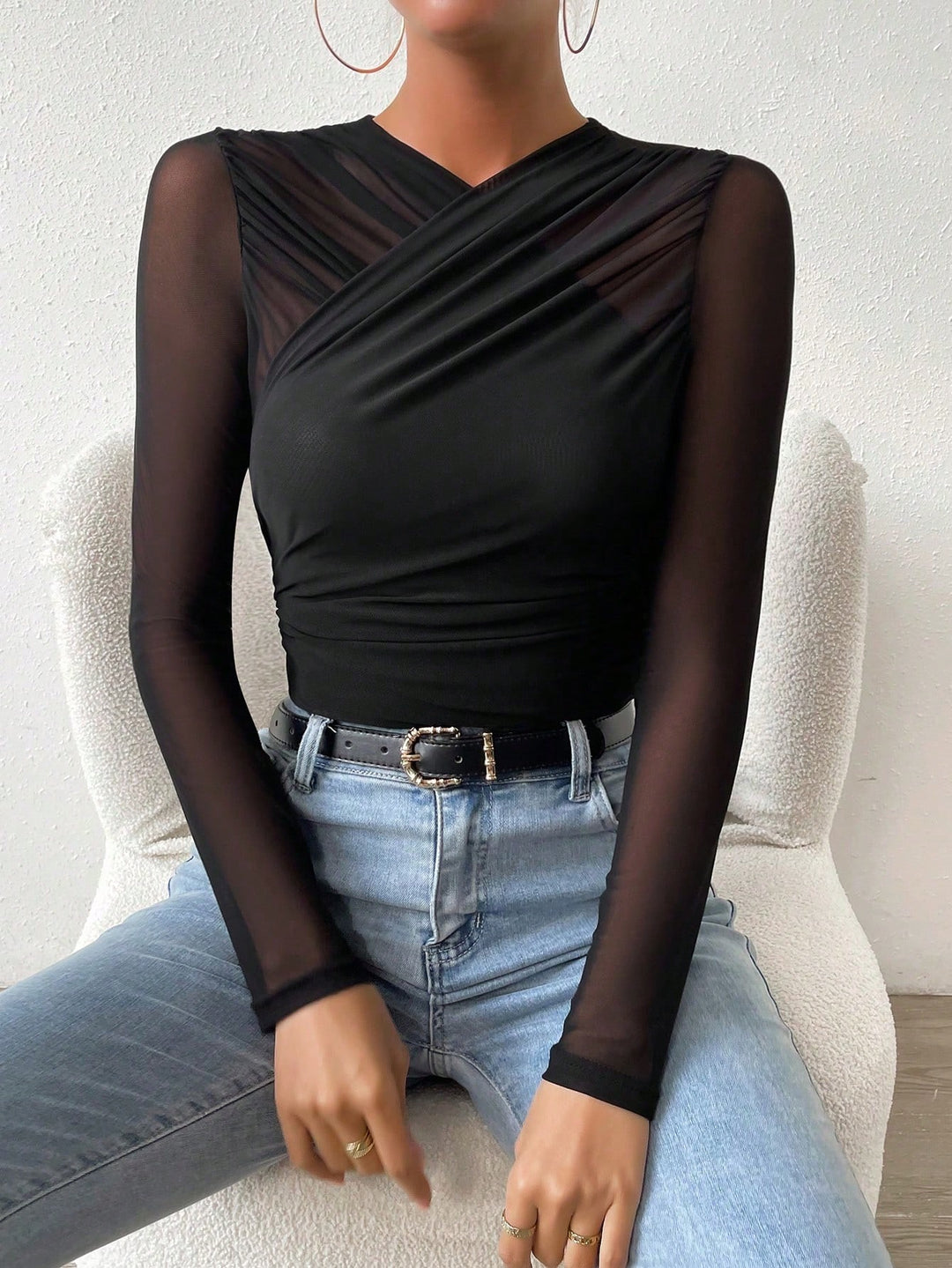 Top SHEIN, negru