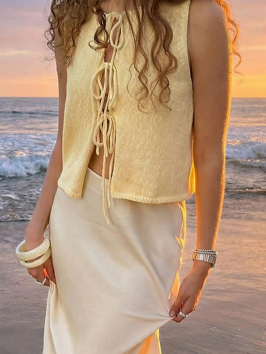 Top SHEIN, galben