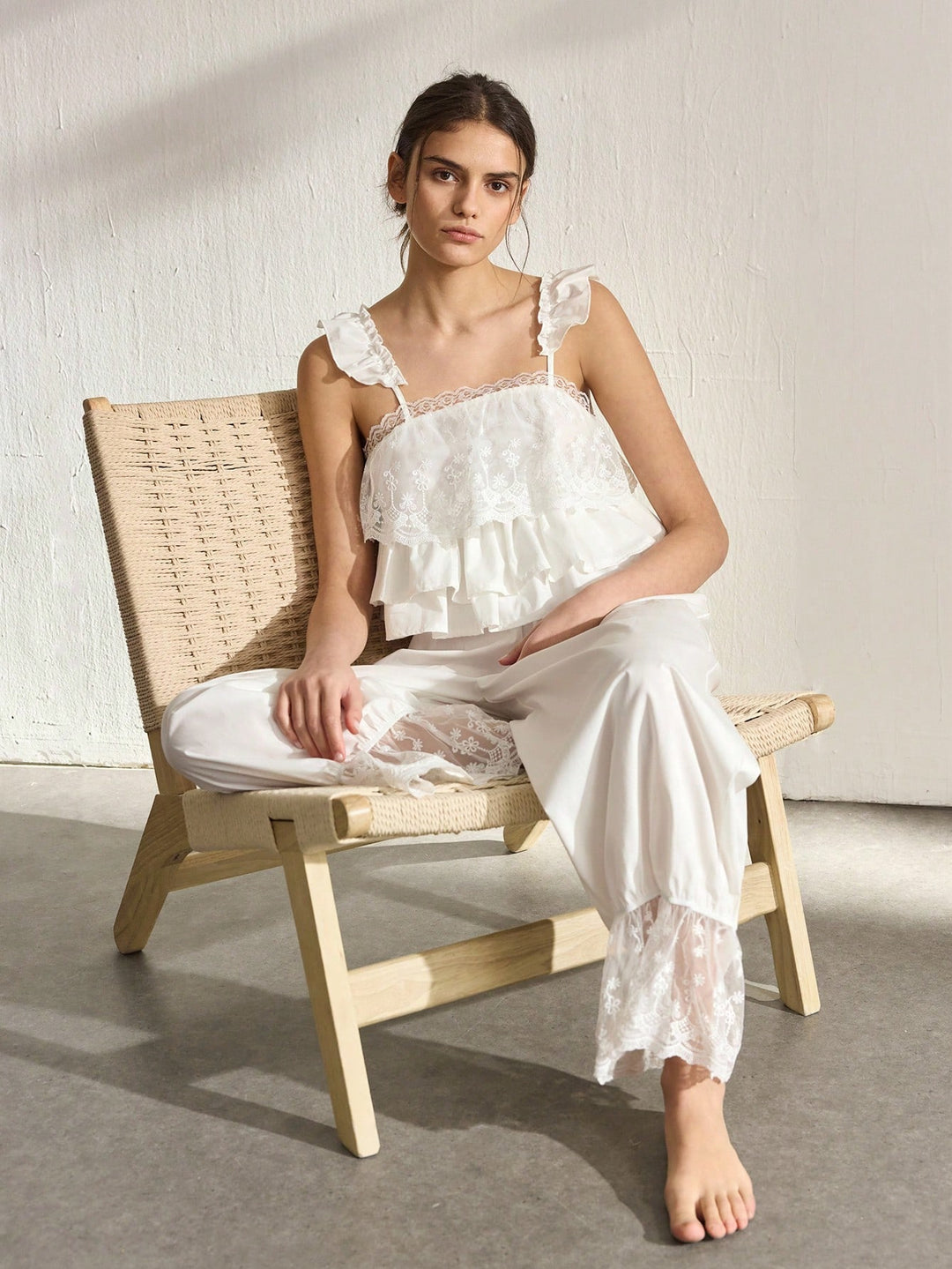 Set pijamale SHEIN, alb