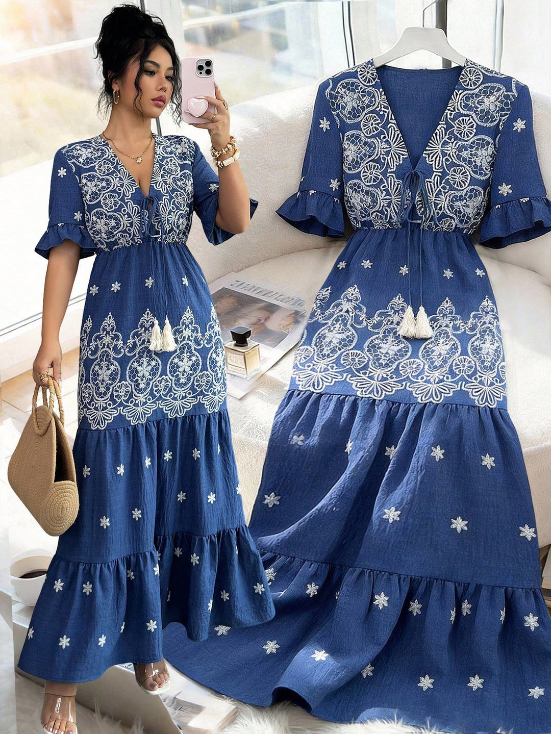 Rochie maxi SHEIN, albastru