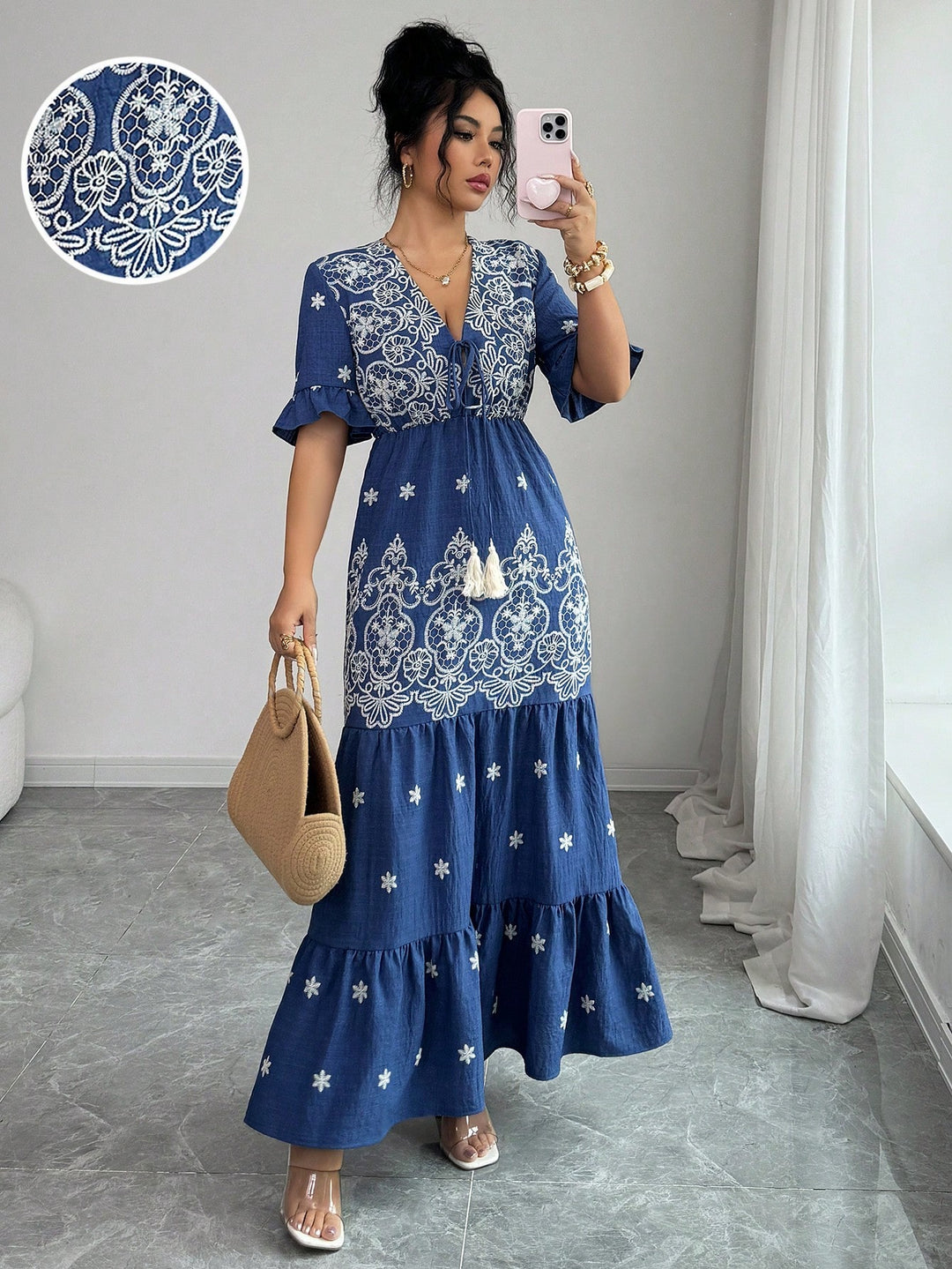 Rochie maxi SHEIN, albastru