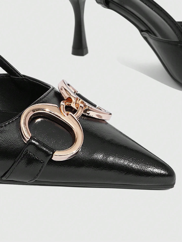 Pantofi cu toc SHEIN, negru