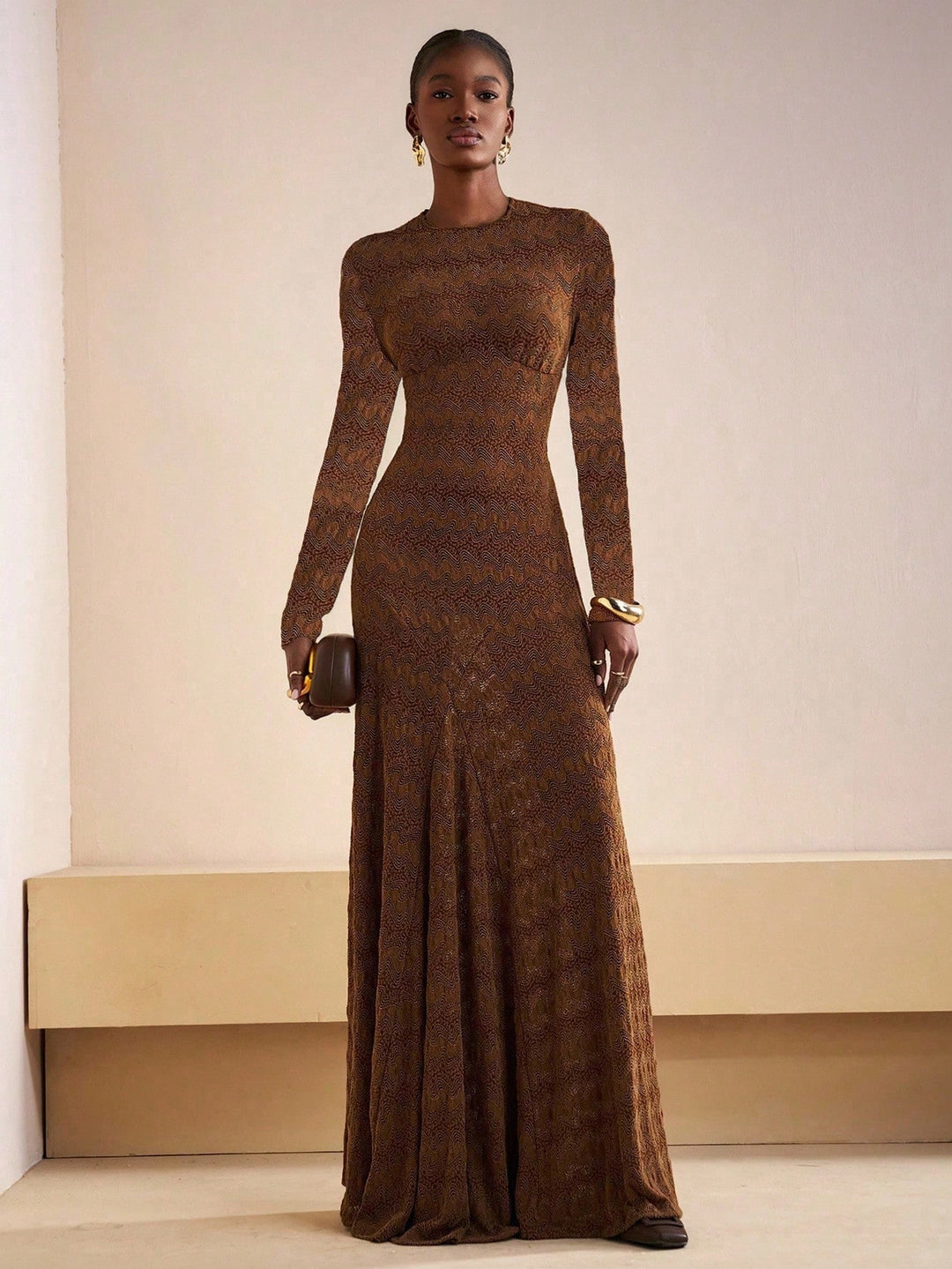 SHEIN Maxi ruha, barna